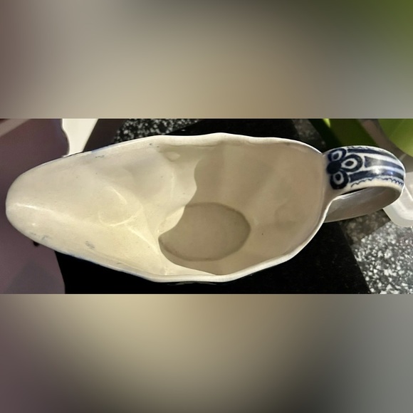 1800’s ANTIQUE flow cornflower BLUE WHITE FLORAL GRAVY BOAT FORD & SONS ENGLAND - Picture 6 of 8